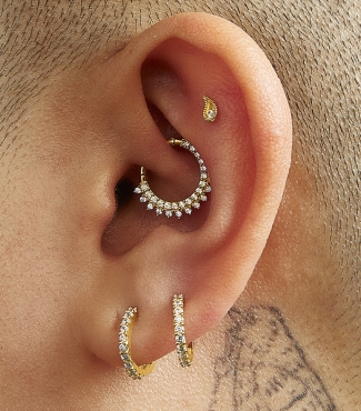 Solid Gold Cartilage Piercings | Affordable Fine Jewelry | Musemond