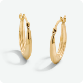 10K Hollow Gold Hoops