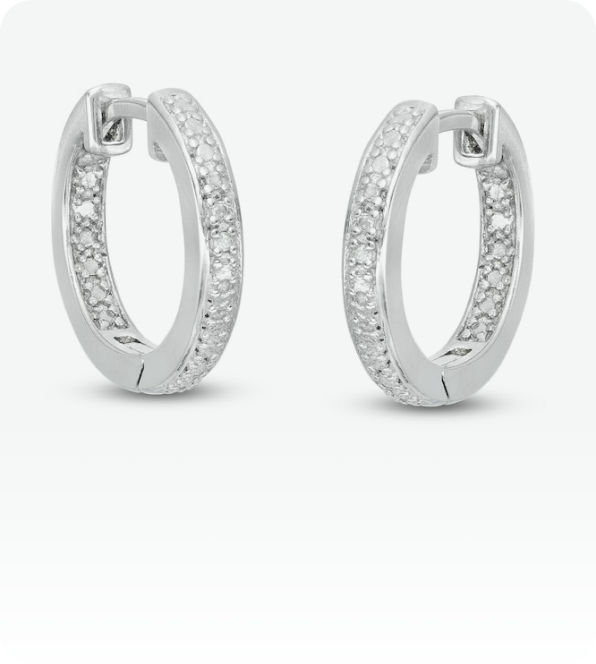  STERLING SILVER DIAMOND ACCENT HUGGIES