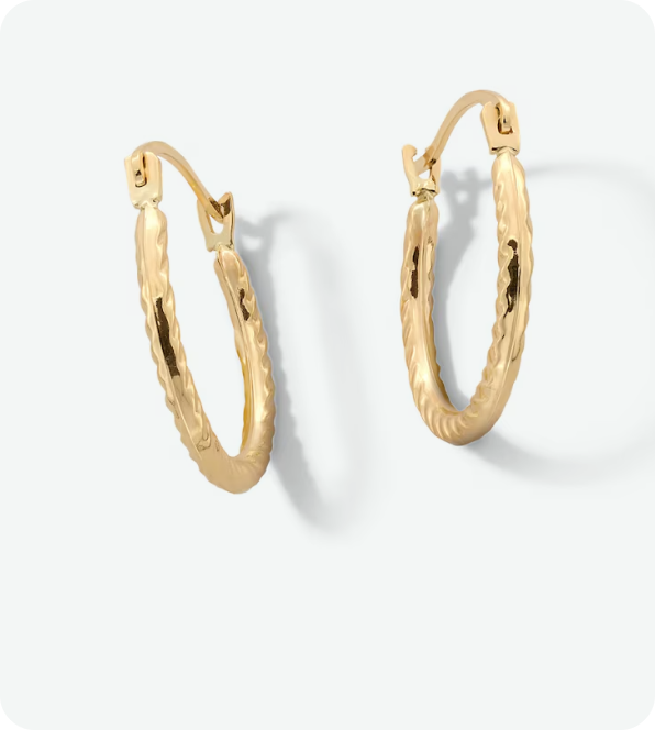 10K HOLLOW GOLD TWIST HOOPS