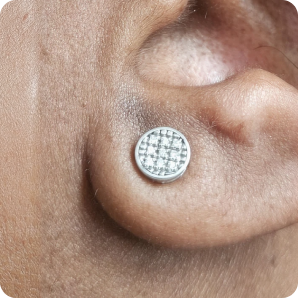 Diamond Accent Circle Stud Earrings in Sterling Silver