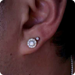 10K Solid Gold 1 CT. T.W. Lab-Grown Diamond Frame Flower Studs