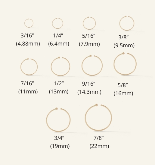 Lip Ring Gauge Size Chart