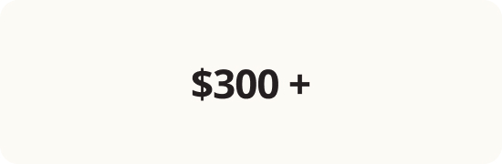 $300+