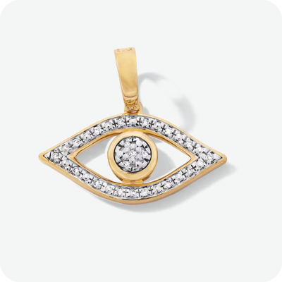 1/20 CT. T.W. Lab-Grown Diamond Evil Eye Charm