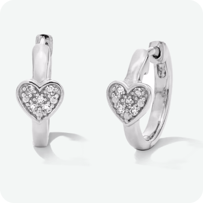 1/20 CT. T.W. Lab-Grown Diamond Heart Huggies