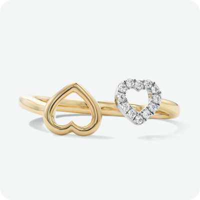 1/20 CT. T.W. Lab-Grown Diamond Heart Bypass Ring