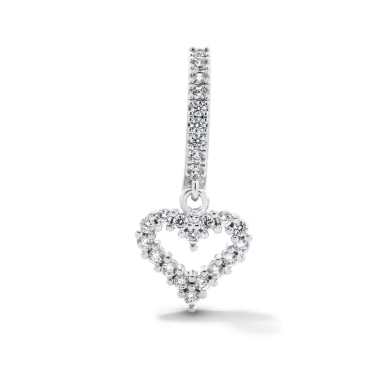 Solid Stainless Steel CZ Heart Clicker Belly Button Ring 