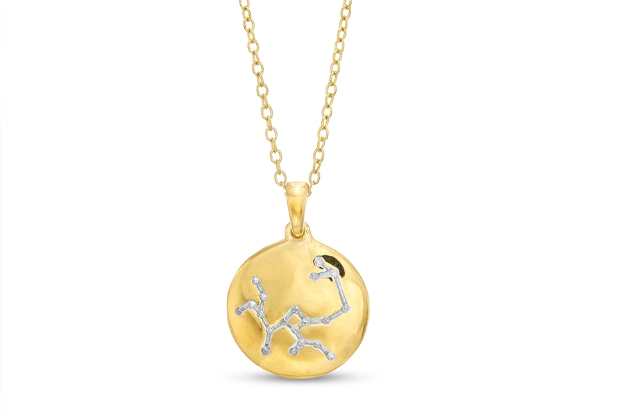 Cubic Zirconia Dainty Sagittarius Symbol Pendant Necklace in Sterling Silver