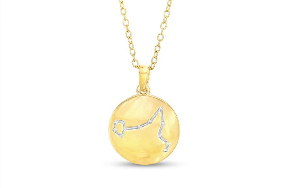 Cubic Zirconia Dainty Pisces Symbol Pendant Necklace in Sterling Silver