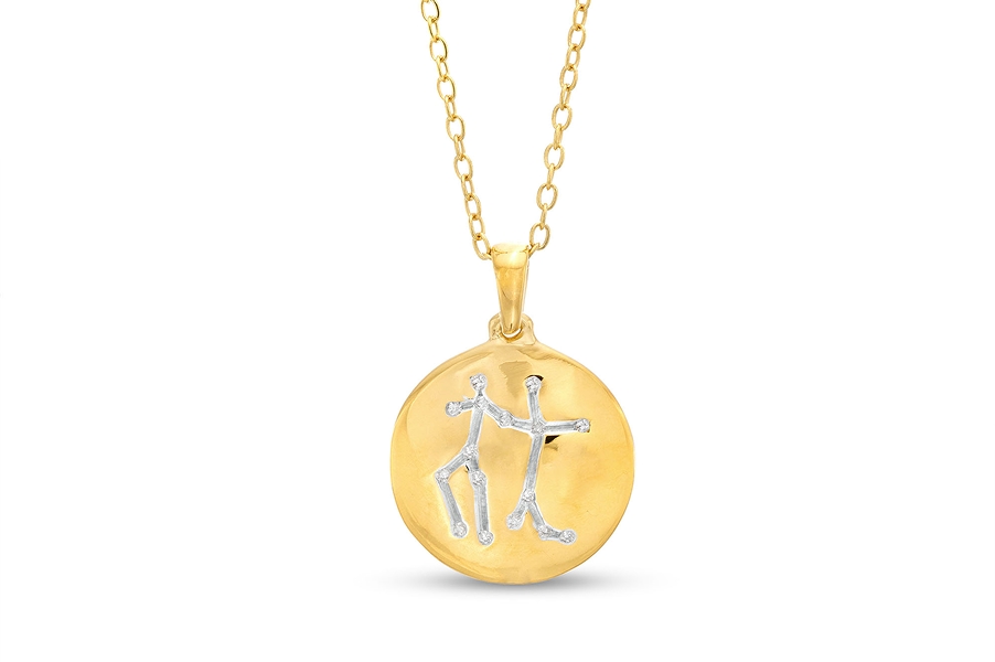 Cubic Zirconia Dainty Gemini Symbol Pendant Necklace in Sterling Silver