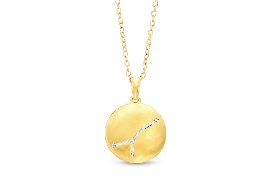 Cubic Zirconia Dainty Cancer Symbol Pendant Necklace in Sterling Silver