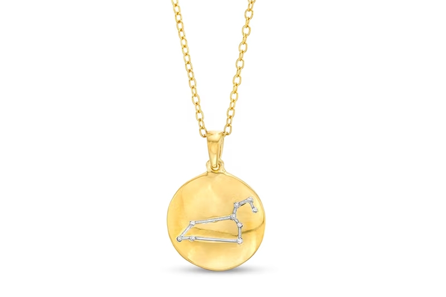 Cubic Zirconia Dainty Leo Symbol Pendant Necklace in Sterling Silver